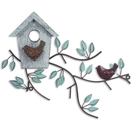 metal statue bird house tree|Birds in a Tree Metal Art .